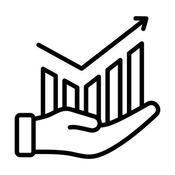 hand holding rising graph chart clip art preview