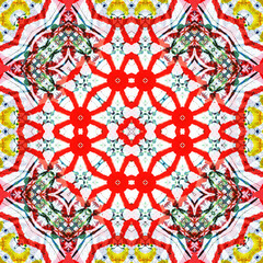 Fototapeta premium Seamless square patterns kaleidoscope. Acrylic paint painted