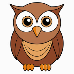 Owl on a branch isolated on white, owl vector illustration, pet vector art, owl silhouette, animal vector icon, owl with bone line art, eps