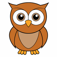 Owl on a branch isolated on white, owl vector illustration, pet vector art, owl silhouette, animal vector icon, owl with bone line art, eps