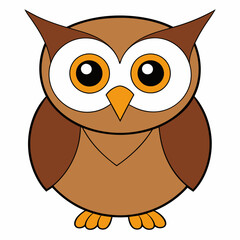 Owl on a branch isolated on white, owl vector illustration, pet vector art, owl silhouette, animal vector icon, owl with bone line art, eps