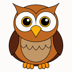 Owl on a branch isolated on white, owl vector illustration, pet vector art, owl silhouette, animal vector icon, owl with bone line art, eps