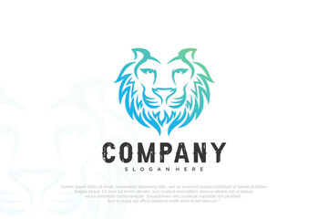 Lion head icon set  logo design . vector illustration