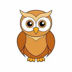 Owl on a branch isolated on white, owl vector illustration, pet vector art, owl silhouette, animal vector icon, owl with bone line art, eps