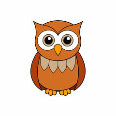 Owl on a branch isolated on white, owl vector illustration, pet vector art, owl silhouette, animal vector icon, owl with bone line art, eps