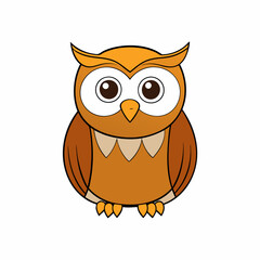 Owl on a branch isolated on white, owl vector illustration, pet vector art, owl silhouette, animal vector icon, owl with bone line art, eps