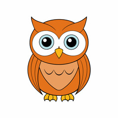 Owl on a branch isolated on white, owl vector illustration, pet vector art, owl silhouette, animal vector icon, owl with bone line art, eps