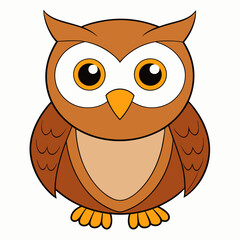 Owl on a branch isolated on white, owl vector illustration, pet vector art, owl silhouette, animal vector icon, owl with bone line art, eps