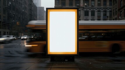 Outdoor promotional signage, featuring an eye-catching and colorful design in a bustling city environment, captivating the attention of passersby and enticing them to explore more.