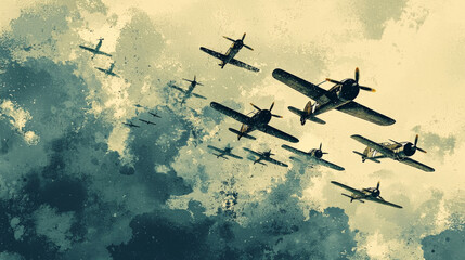 &ldquo;Wings of Unity: Warplanes in Formation&rdquo;