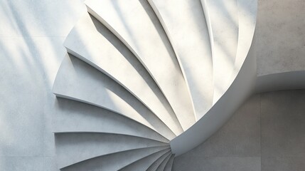 Staircase with modern steps, top view, open space for text or logos