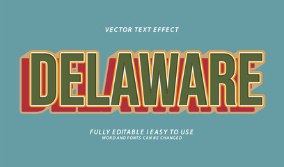 3d editable delaware text effect graphic style template