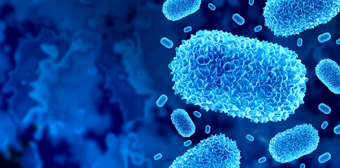 mpox variant virus outbreak or monkeypox viral disease background as dangerous pathogen as a pandemic medical health risk concept with disease cells.