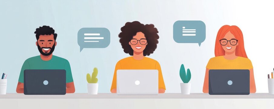 Customer service team creating a series of engaging followup emails, customer support, ongoing engagement