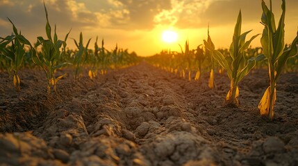 Arid Landscape Suffering From Drought Leading to Food Shortages