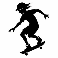 Scate board Black silhouette