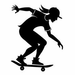 Scate board Black silhouette