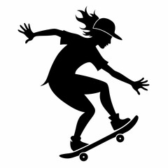 Scate board Black silhouette