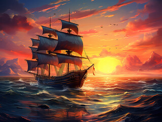 Fototapeta premium Attractive view of the remaining of the greek ship by the beach in kish island