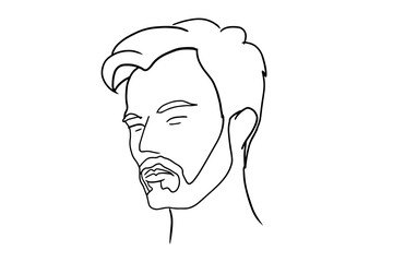 illustration of silhouette face of man with beard