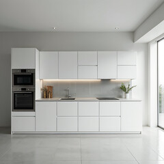 Modern Minimalist White Kitchen with Clean Design