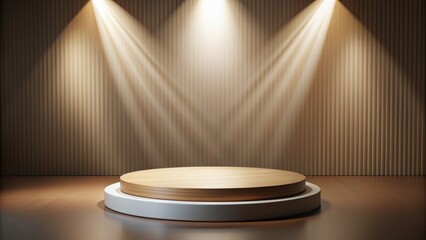 Coffee podium round stage for product , podium, showcase, display, spotlight, promotion, marketing, event, beverage