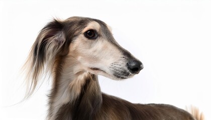 サルーキのポートレート（Saluki portrait on white background）
