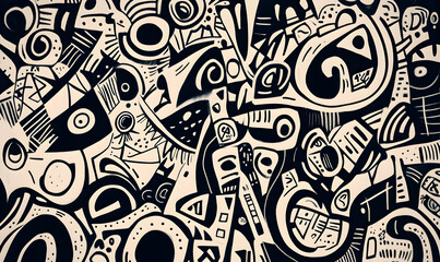 hand drawn abstract doodle style