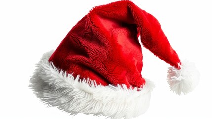 Isolated red hat that Santa Claus wears on Christmas Eve every year
