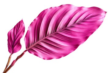 Pink Leaf on White Background