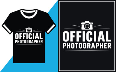 Official Photographer t-shirt Design vector Illustration.