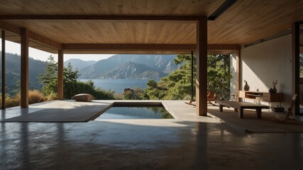 modern Zen retreat in the mountains
