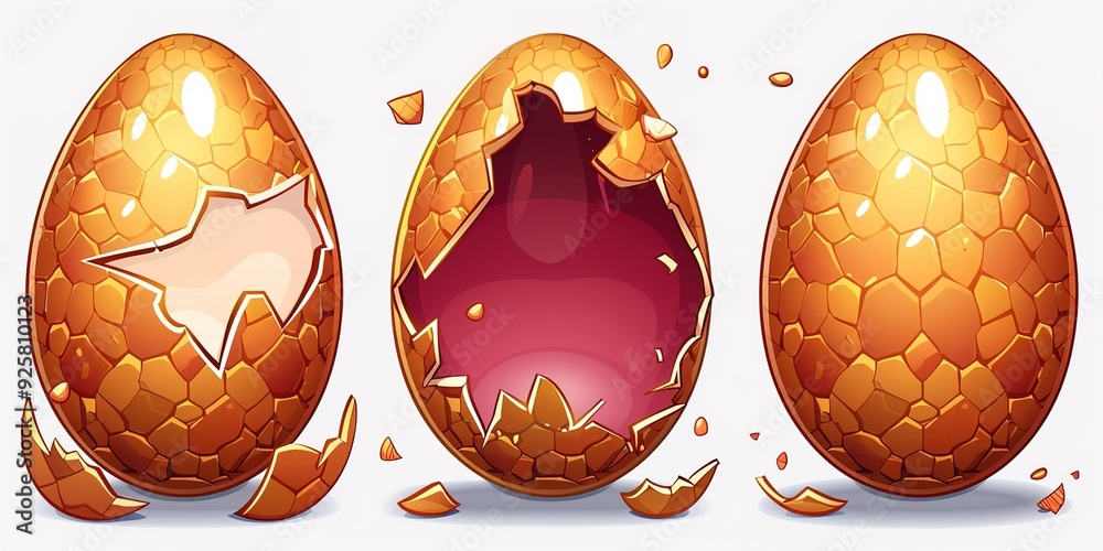 Wall mural golden easter egg