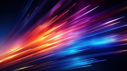 Abstract colorful lines, neon glow, motion blur background.