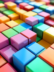 Obraz premium Colorful Blocks Representing SWOT Analysis for Business Strategy Planning