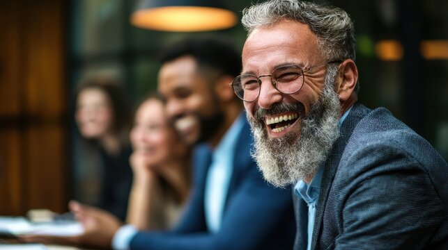 Portrait confident business people in conference room