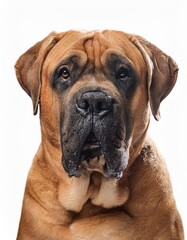 マスティフのポートレート（Mastiff portrait on white background）
