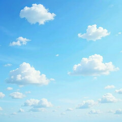 Fototapeta premium Blue sky with scattered white clouds