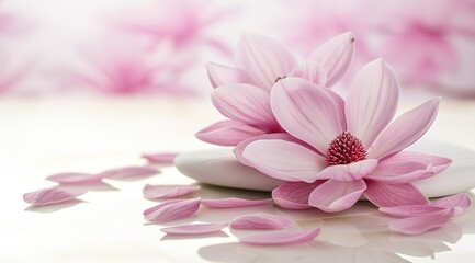 Obraz premium pink and white flower