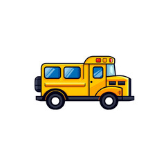 Fototapeta premium A Bright Yellow School Bus Illustration: A Classic Symbol of Childhood Education and Transportation