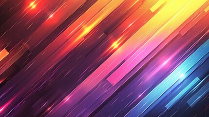 Abstract digital art with glowing lines in red, yellow, blue and purple.