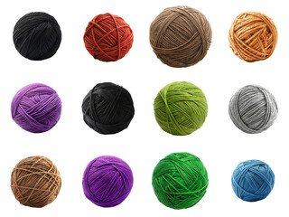 Balls of yarn in various colors