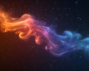 Fototapeta premium Abstract colorful smoke on black background with copy space. Fancy colorful cloud in space