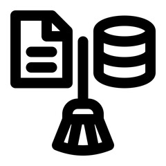 data cleansing, data cleaning, data processing, clear data, data, clean up, cache outline icon © OrviPixel