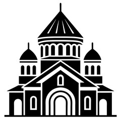 church of the holy cross isolated on white, tsminda sameba vector illustration, christan vector art, bottle silhouette, tsminda sameba vector icon, tsminda sameba line art,eps
