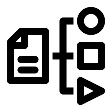 data classification, document classification, data, categorization, category, unstructured data outline icon