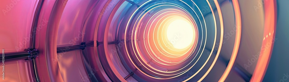 Poster A vibrant abstract image featuring swirling colors and light, creating a mesmerizing tunnel effect for modern design.