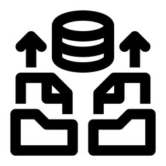 data source, data load, data collection, database, data, upload, insert, input outline icon