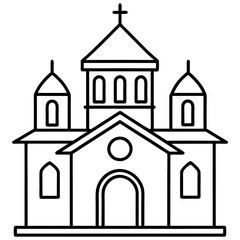 church of the holy cross isolated on white, tsminda sameba vector illustration, christan vector art, bottle silhouette, tsminda sameba vector icon, tsminda sameba line art,eps
