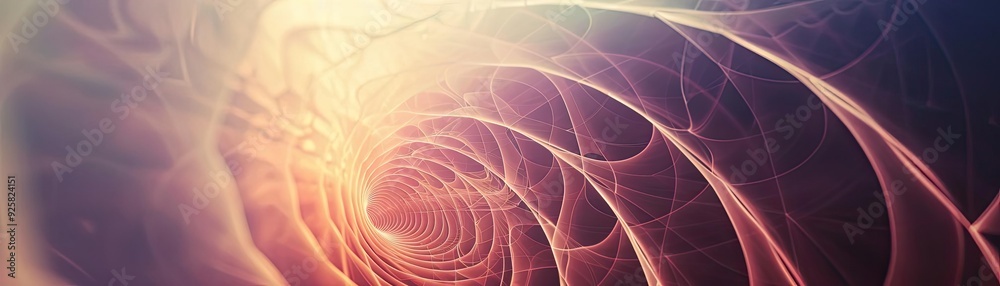 Poster a mesmerizing abstract spiral with vibrant hues, depicting a sense of depth and exploration in a dig